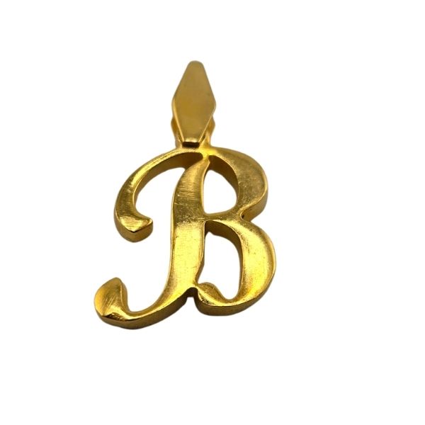 Bogstav B vedhæng blank guldbelagt 2,5 cm