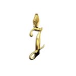 Bogstav J vedhæng blank guldbelagt 2,5 cm