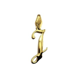 Bogstav J vedhæng blank guldbelagt 2,5 cm