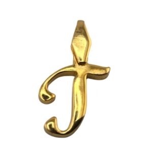 Bogstav T vedhæng blank guldbelagt 2,5 cm